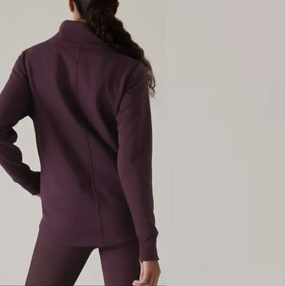 Athleta Cozy Karma Twist Neck Sweatshirt in Burgundy "Spiced Cabernet", size XXS - Picture 2 of 11
